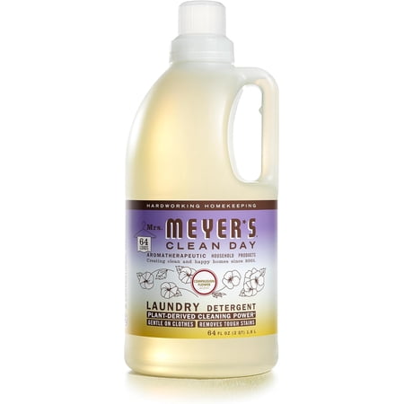 MRS. MEYER'S CLEAN DAY Liquid Laundry Detergent, Biodegradable Formula Infused with Essential Oils, Compassion Flower, 64 oz (64 Loads)