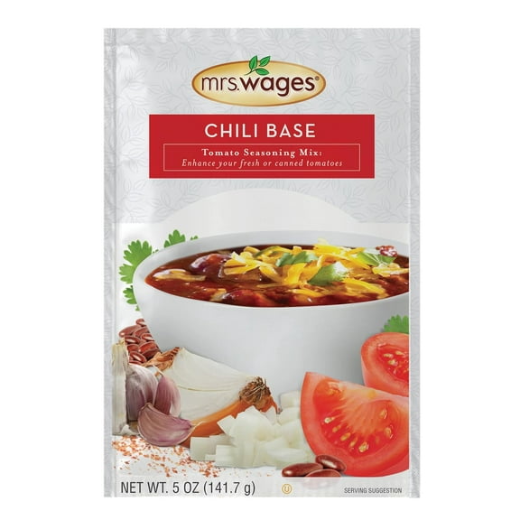Mrs. Wages Chili Base Canning Mix | Easy-to-Use | Simple Homemade Chili | Great Flavor | Easy to Freeze or Serve Fresh | 5 oz Packet