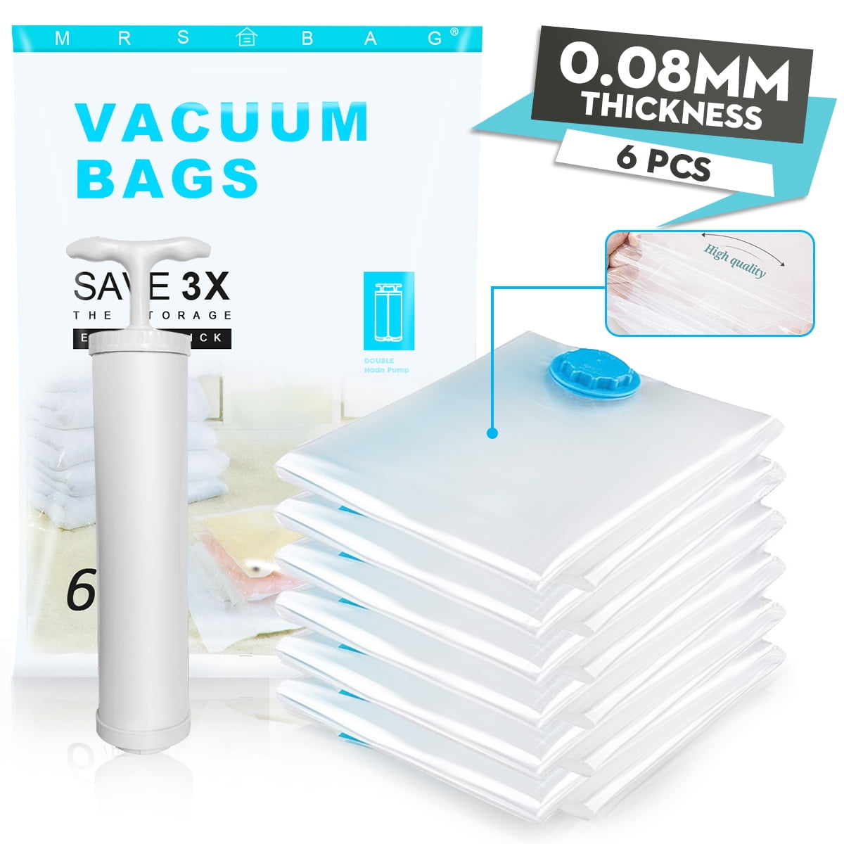 Elegear Cube Vacuum Storage Bag-4 Pack (2 Jumbo + 2 Medium) Extra