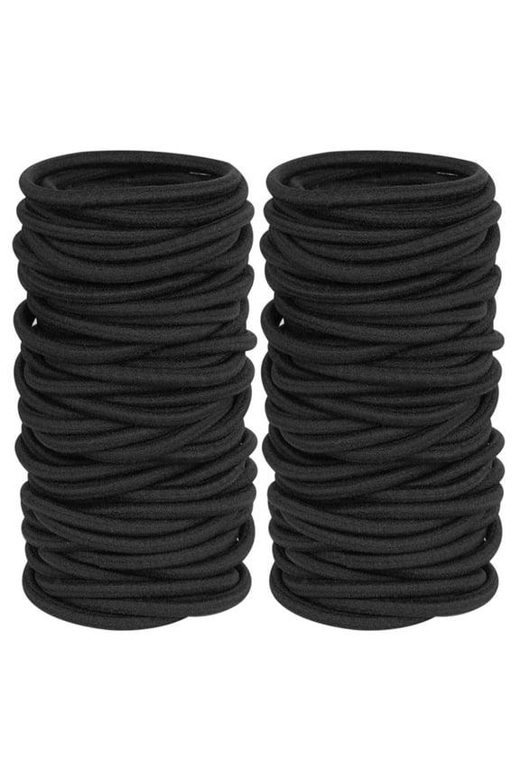 150 Pieces Black Hair Ties for Thick and Curly Hair Ponytail Holders Hair Elastic Band for Women  Men(4mm)
