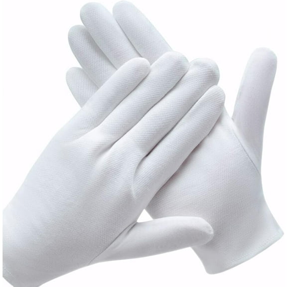 MRSXXNTY 30 PCS White Cotton Gloves for Dry Hands Eczema SPA Moisturizing - Work Glove Liners for Serving Costume Inspection--L