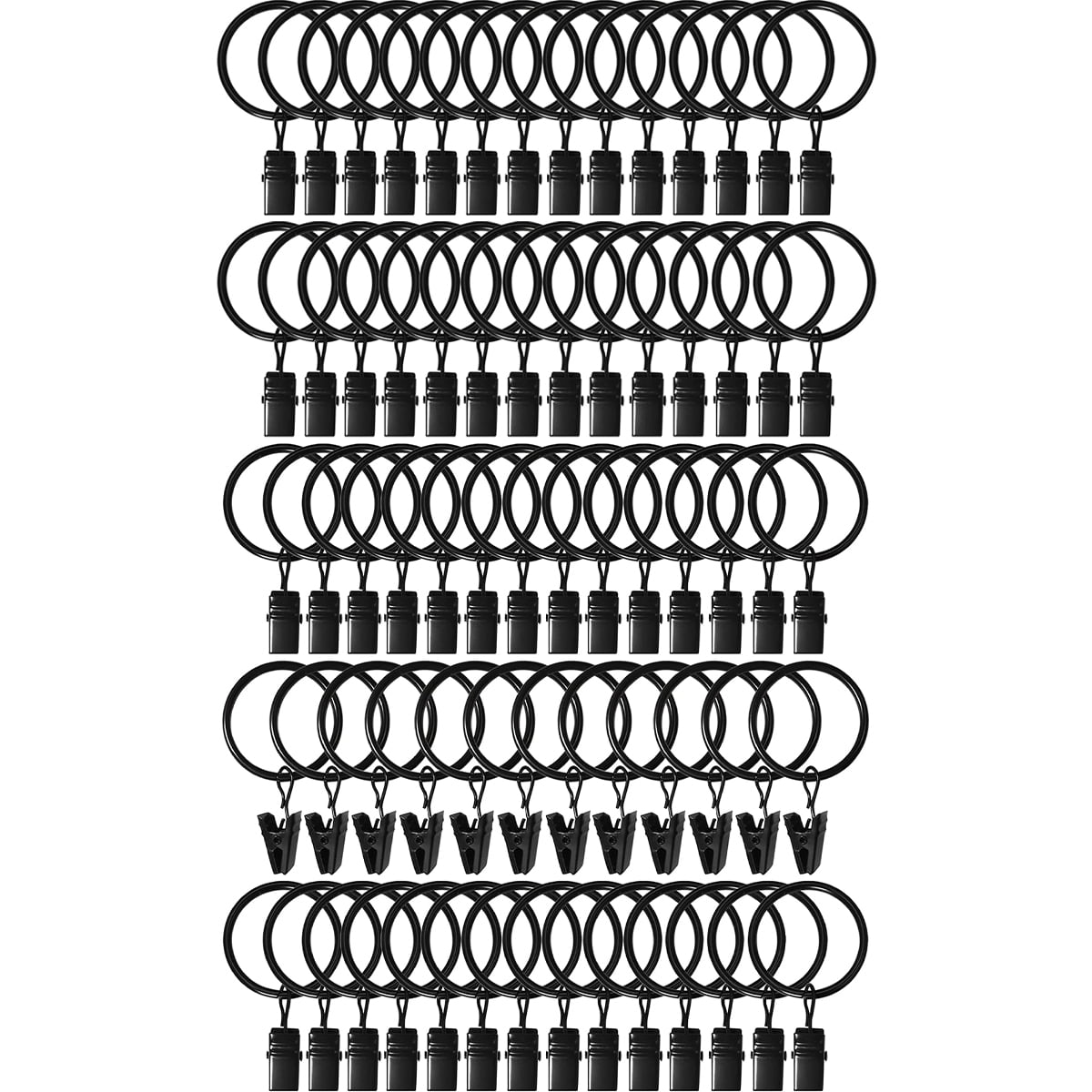 Using Clip Rings MRSXXNTY 70 Pack Curtain Rings with Clips, Drapery Clips with Rings ...