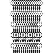 MRSXXNTY 70 Pack Curtain Rings with Clips, Drapery Clips with Rings, Hangers Drapes Rings 1.26 Inch Interior Diameter, Fits up to 1 Inch Curtain Rod, Vintage Black