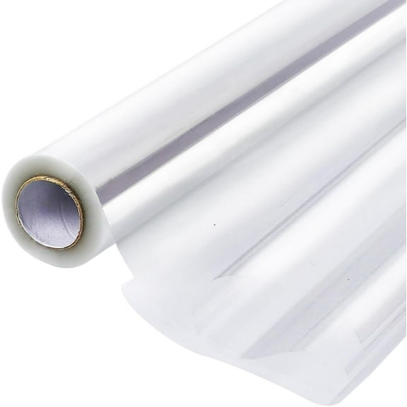 MRSXXNTY Clear Cellophane Wrap Roll 19.69" x 164' 3 Mil Thick Cellophane For Gift Basket Treats Goodie Wrapping Craft Flower Bouquet Plastic (Clear, 164ft (19.69in Width))