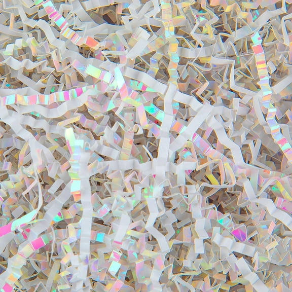 MRSXXNTY Diamond White Crinkle Cut Paper Grass Cushion Paper Streamer for Christmas Wedding Birthday Bridesmaid Engagement Craft Gift Boxes Bags Filler Decoration - 16.2oz