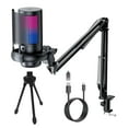 thumbnail image 1 of MRSXXNTY Gaming PC USB Microphone, Podcast Condenser Mic with Boom Arm, Pop Filter, Mute Button for Streaming, Twitch, Online Chat, RGB Computer Mic for PS4/5 PC Gamer Youtuber-AmpliGame A6T, 1 of 8