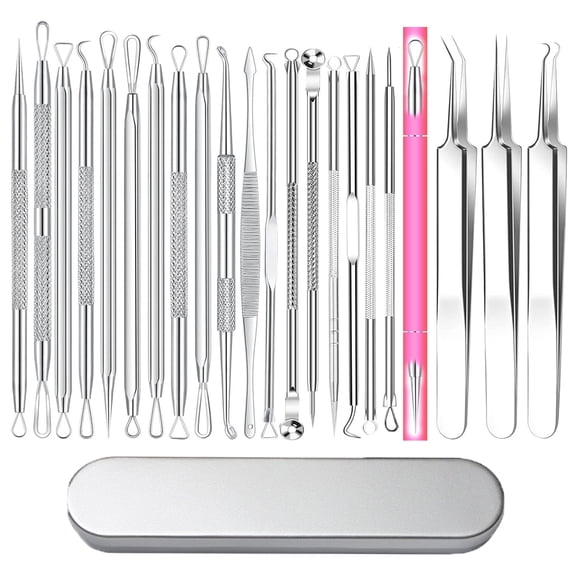 MRSXXNTY Professional Pimple Popper Tool Kit - 22 PCS Blackhead Remover Tools for Acne and Zit Popping Comedone Extractor with Magnifying Glass and Alcohol Pad