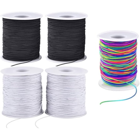 MRSXXNTY Stretchy String for Bracelets, 5 Rolls 1 mm Sturdy Elastic String Elastic Cord for Jewelry Making, Necklaces, Beading (2 Black+ 2 White+1 colorful ) price history and forecast - MRSXXNTY
