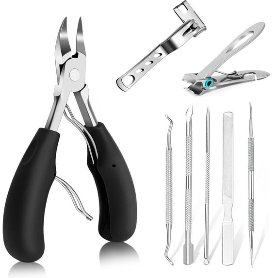 MRSXXNTY Toenail Clippers for Seniors Thick Toenails, Heavy Duty Toe Nail Clippers Adult Thick Nails Long Handle, Large Toenail Clippers for Thick Nails 8Pcs