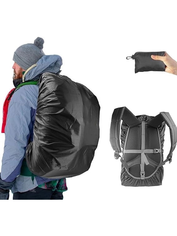 Waterproof Backpack Rain Cover, 1350pa Waterproof Level, Upgraded Anti-Slip Cross Buckle Straps, Four Strengthened Layers for Hiking Camping Traveling