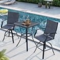 thumbnail image 1 of MRUAKA 3-Piece Patio Swivel Bar Set - All Weather High Top Bistro Set with 2 Oversize Bar Stools & Metal Table for Backyard, Garden, Porch (Dark Gray), 1 of 6