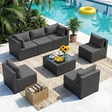 MRUAKA 7 Pieces Patio Conversation Set, Outdoor Sectional PE Rattan — free download