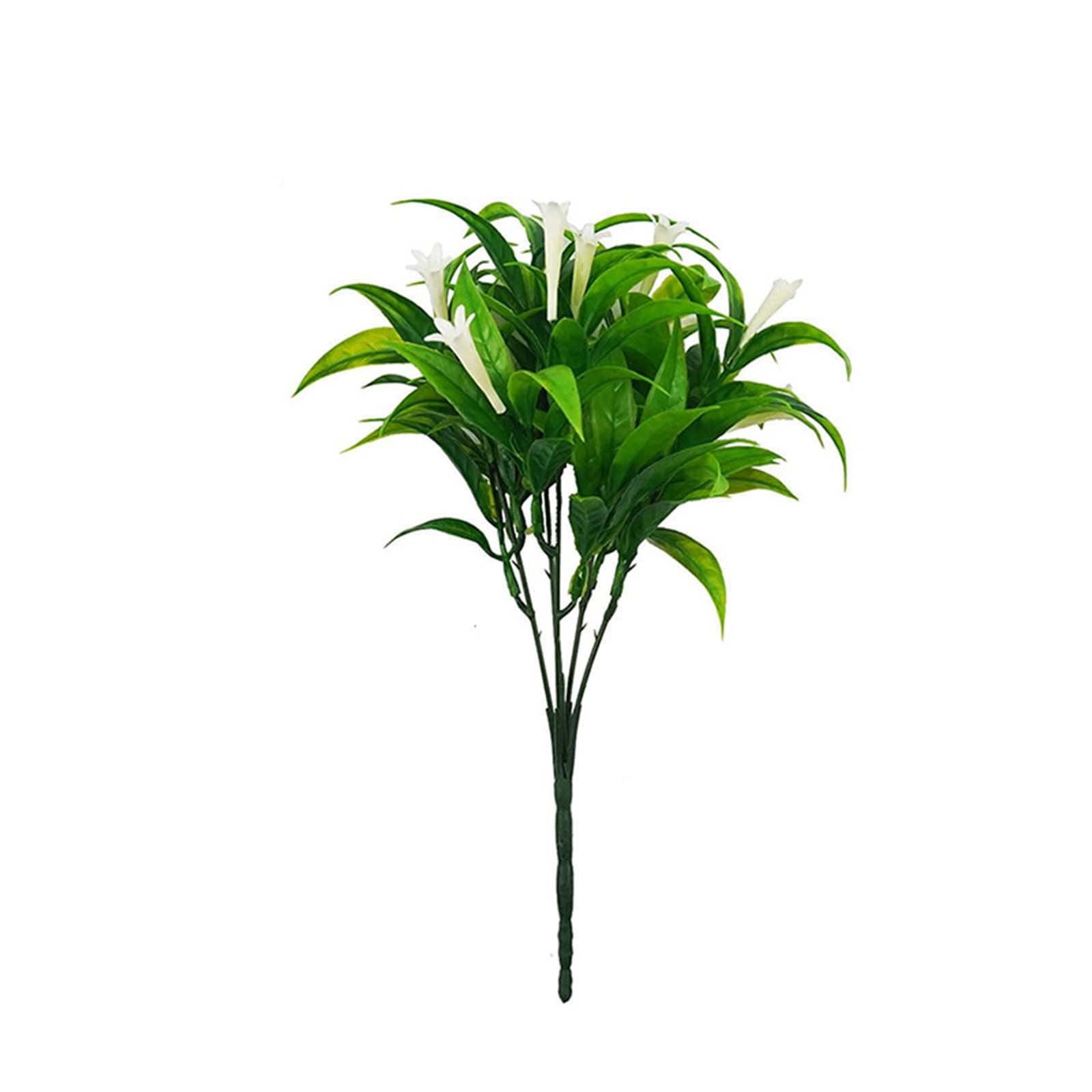 Artificial Plants Outdoor Fake Tropical Flowers Morning Glory Shrubs  Greenery Fall Leaves Plastic Plants Farmhouse Decor for Hanging Planter  Front