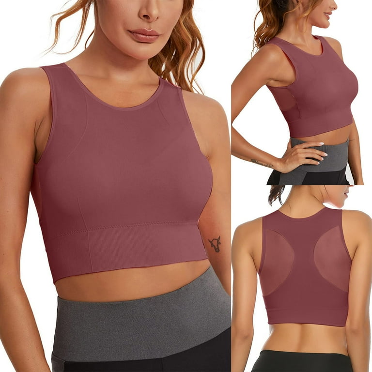 Bra Crop Sports Bra Bra Tops Bra in Built Wireless Racerback Women's Top  Yoga Impact High Sports Yoga Clothes for Women Army Green at  Women's  Clothing store