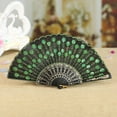thumbnail image 1 of MRULIC Fans Best Chinese Style Dance Wedding Party Lace Silk Folding Hand Held Flower Fan + Green, 1 of 2