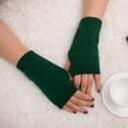 thumbnail image 1 of MRULIC Gloves for women Girl Fingerless Warm Knitted Women Winter Warm Gloves Mitten Keep Soft Arm GlovesGloves Mittens Army Green + One size, 1 of 3