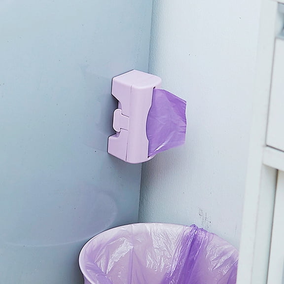 MRULIC New Plastic Wall-mounted Garbage Bag Storage Box Container Kitchen Bathroom Purple
