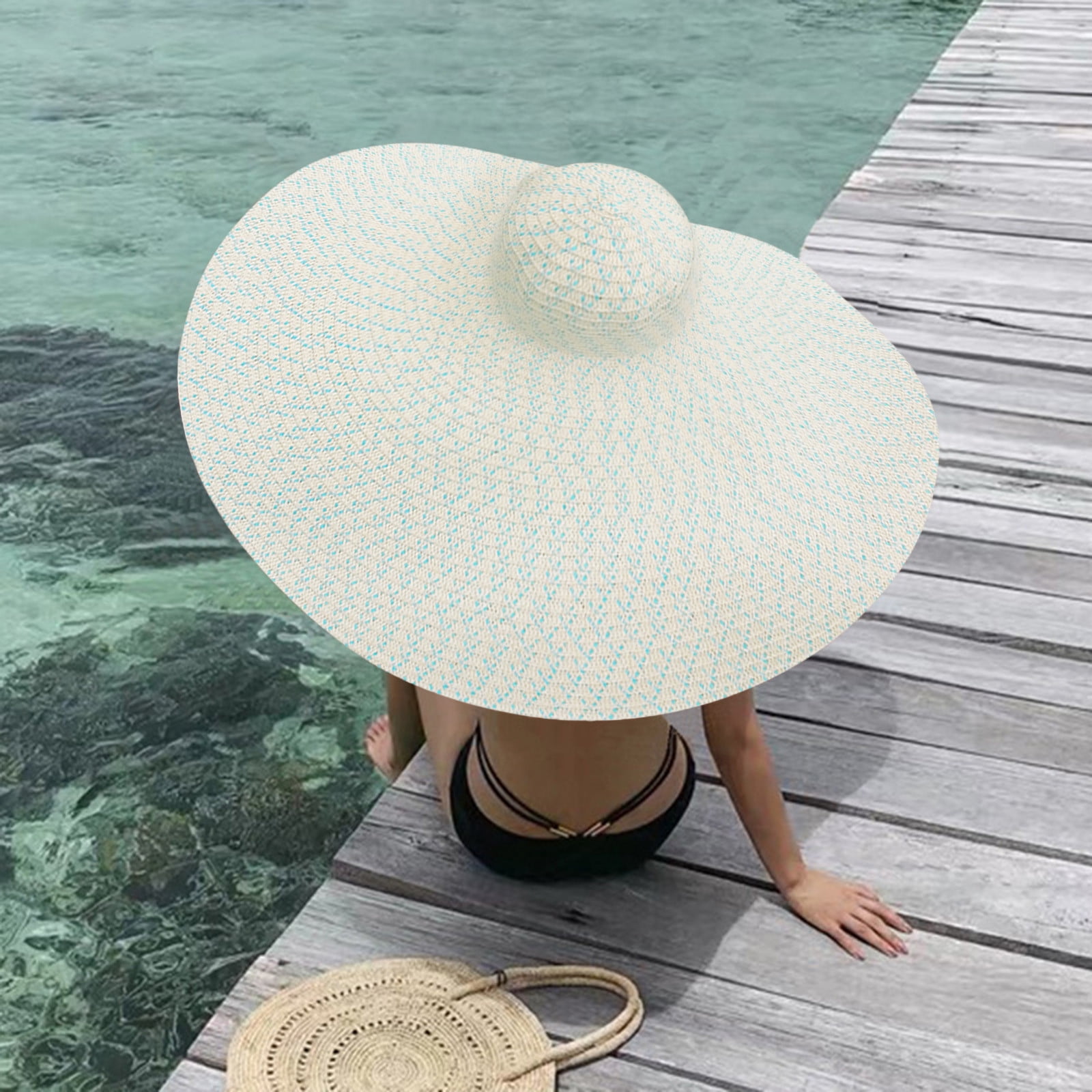 MRULIC baseball cap Fashion Large Sun Hat Beach Anti-UV Sun Protection Cap  Hat Yellow + One size 