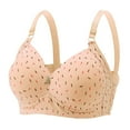 thumbnail image 1 of MRULIC bras for women Women Lady Plus Size Gathered Bra Adjustable Pair Of Thin Breast Cup Underwear Beige + 48, 1 of 2