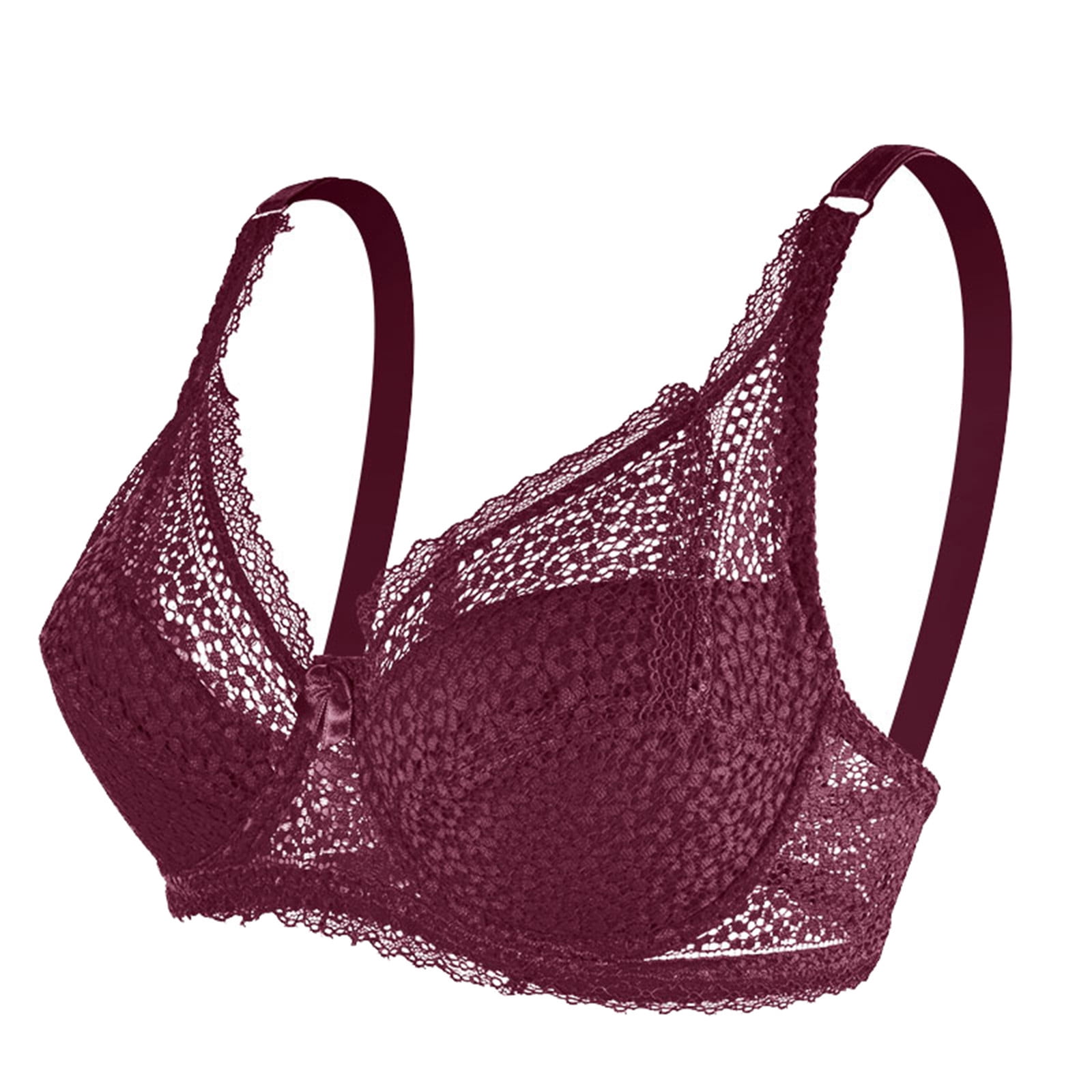 MRULIC bras for women Womens Underwire Bra Lace Floral Bra Unlined