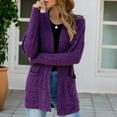 thumbnail image 1 of MRULIC cardigan for women Fashion Women Long Sleeve Casual Winter Cardigan Pocket Solid Color CoatWomen's Cardigan Purple + US:12, 1 of 8