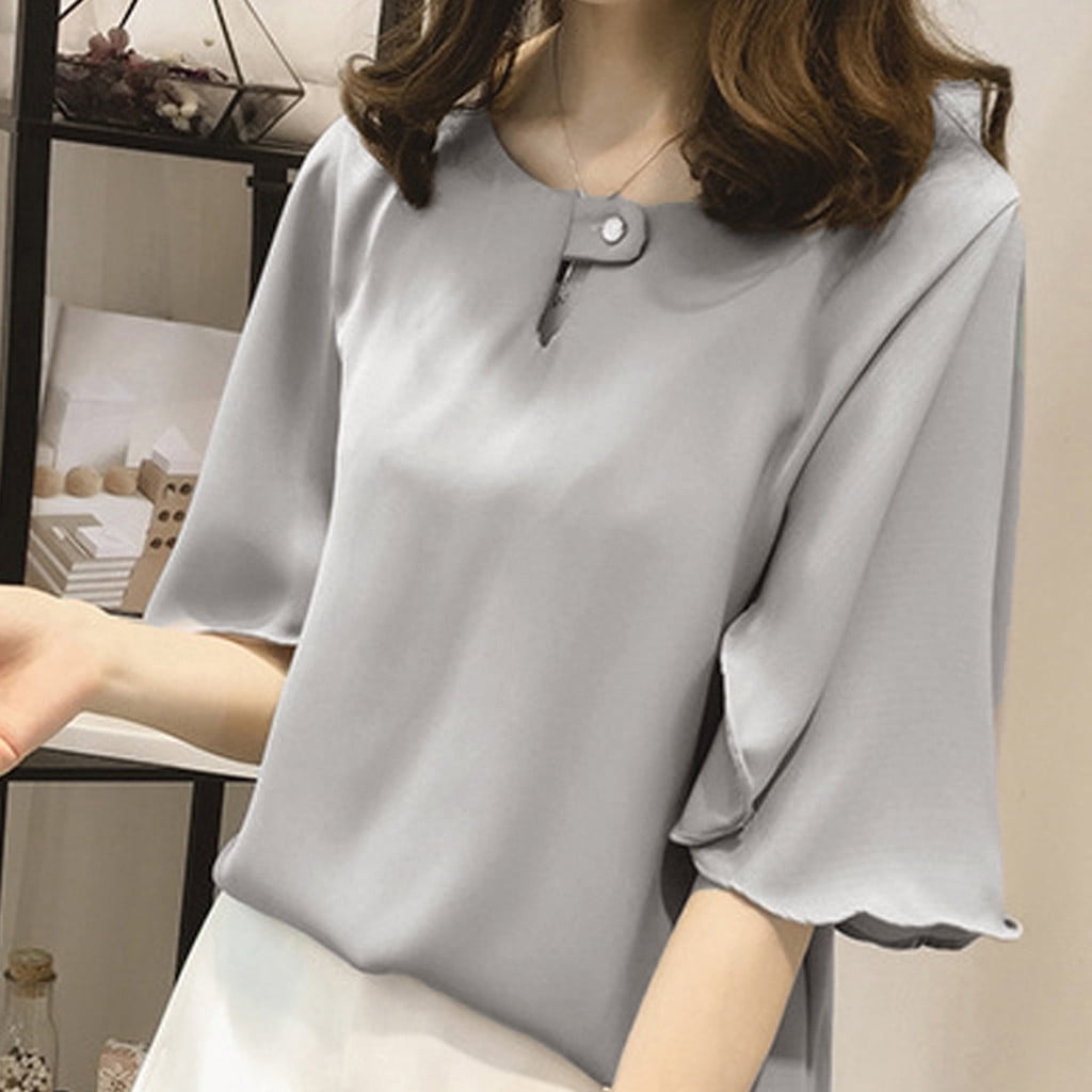 grey chiffon blouses