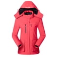 thumbnail image 1 of MRULIC coat for women Women's Heated Coat With 3 Heating Level, 4 Heating Zones,Neck Heating Jacket Washable (Batteries Not Included) Women's Jackets Coats Red + XXL, 1 of 5