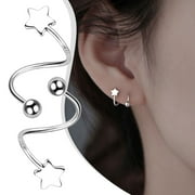 MRULIC earrings for women Spring Screw Screw Ear Studs Female Ear Jewelry Star Earrings Temperament Ear Bone Studs A + One Size