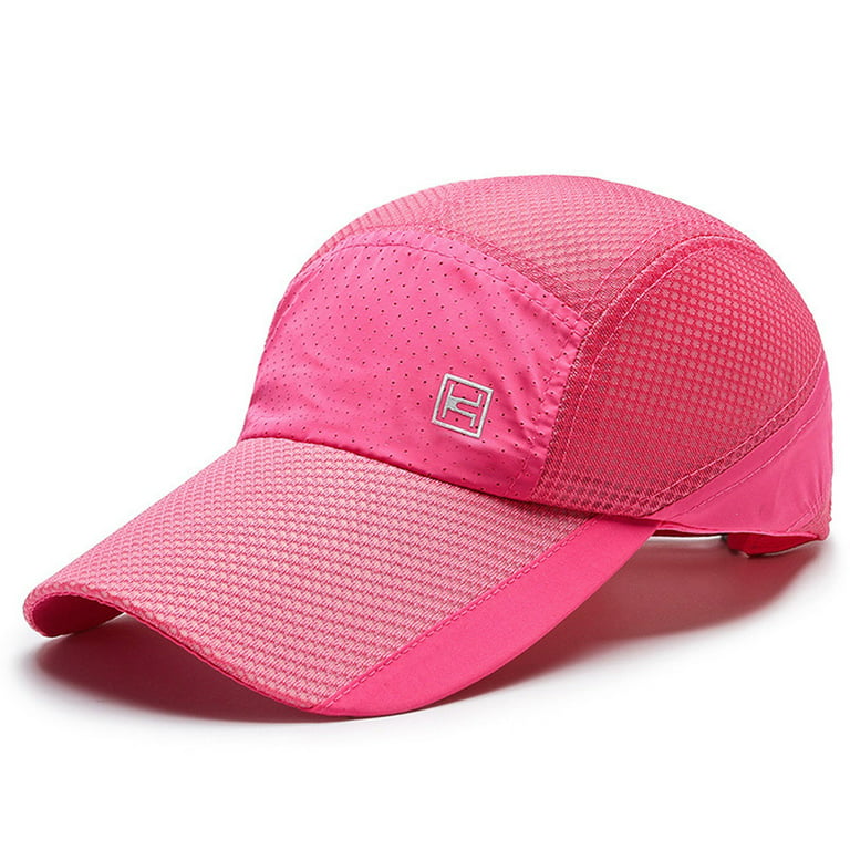 MRULIC hats for women Unisex Mesh Cap Breathable Hat Work Cap Plain  Sunshade Baseball Cap Mountain Climbing Outdoors Summer Cap Hot Pink + One  size