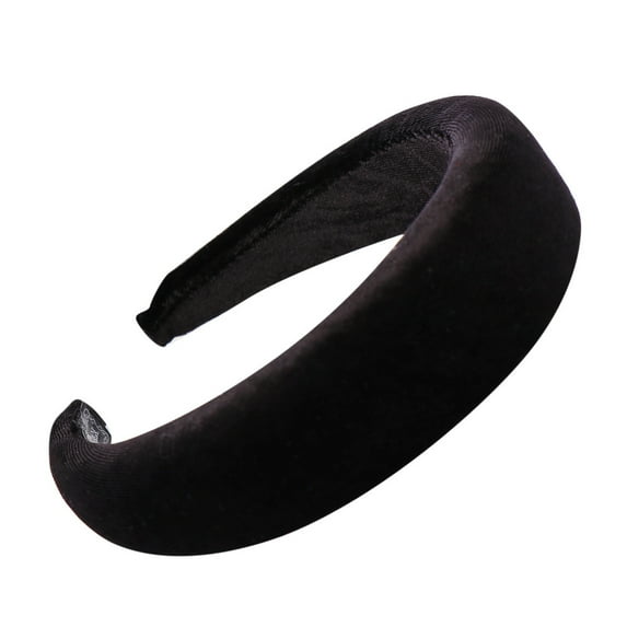 MRULIC headbands for women Hair Headband Hairband Sponge Girls Hoop Sweet Head Hair Velvet Fashion Women Headband Black + One size