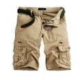 thumbnail image 1 of MRULIC jeans for men Beach Trouser Casual Pant Work Pocket Cargo Shorts Color Outdoors Men's Men's Pants Men Cargo Pants Beige + 30, 1 of 2