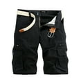 thumbnail image 1 of MRULIC jeans for men Beach Trouser Casual Pant Work Pocket Cargo Shorts Color Outdoors Men's Men's Pants Men Cargo Pants Black + 30, 1 of 4