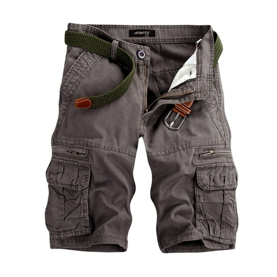 MRULIC jeans for men Beach Trouser Casual Pant Work Pocket Cargo Shorts Color Outdoors Men's Men's Pants Men Cargo Pants Grey + 36