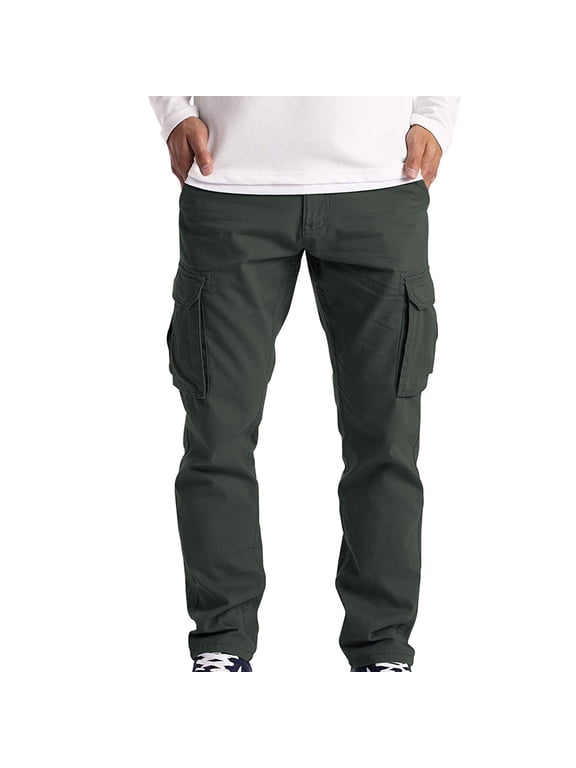 jeans for men Cargo Wear Cargo Men's Full 6 Pocket Work Pants Trousers Combat Men's pants Men Cargo Pants Dark Grey + L