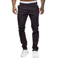 thumbnail image 1 of MRULIC jeans for men Slim Waist Full Trousers Men's Casual Solid Mid Pocket Length Fashion Pant Men's pants Men Casual Pants Dark Grey + L, 1 of 9