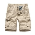 thumbnail image 1 of MRULIC jeans for men Casual Shorts Tooling Male Fashion Multi Zipper Buckle Outdoor Color Solid Shorts Pocket Men's Cargo Pants Men Cargo Pants Khaki + M, 1 of 3
