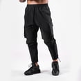thumbnail image 1 of MRULIC jeans for men Trousers Causal Waist Pockets Plus-Size Joggers Pants Fit Cargo Soft Elastic Men's Slim Stylish Running Loose Men's pants Men Cargo Pants Black + XXL, 1 of 9