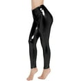 thumbnail image 1 of MRULIC leggings for women Clubwear Shiny Leather Leggings Body Tight Trousers Pants Womens Pants Black + XXL, 1 of 5