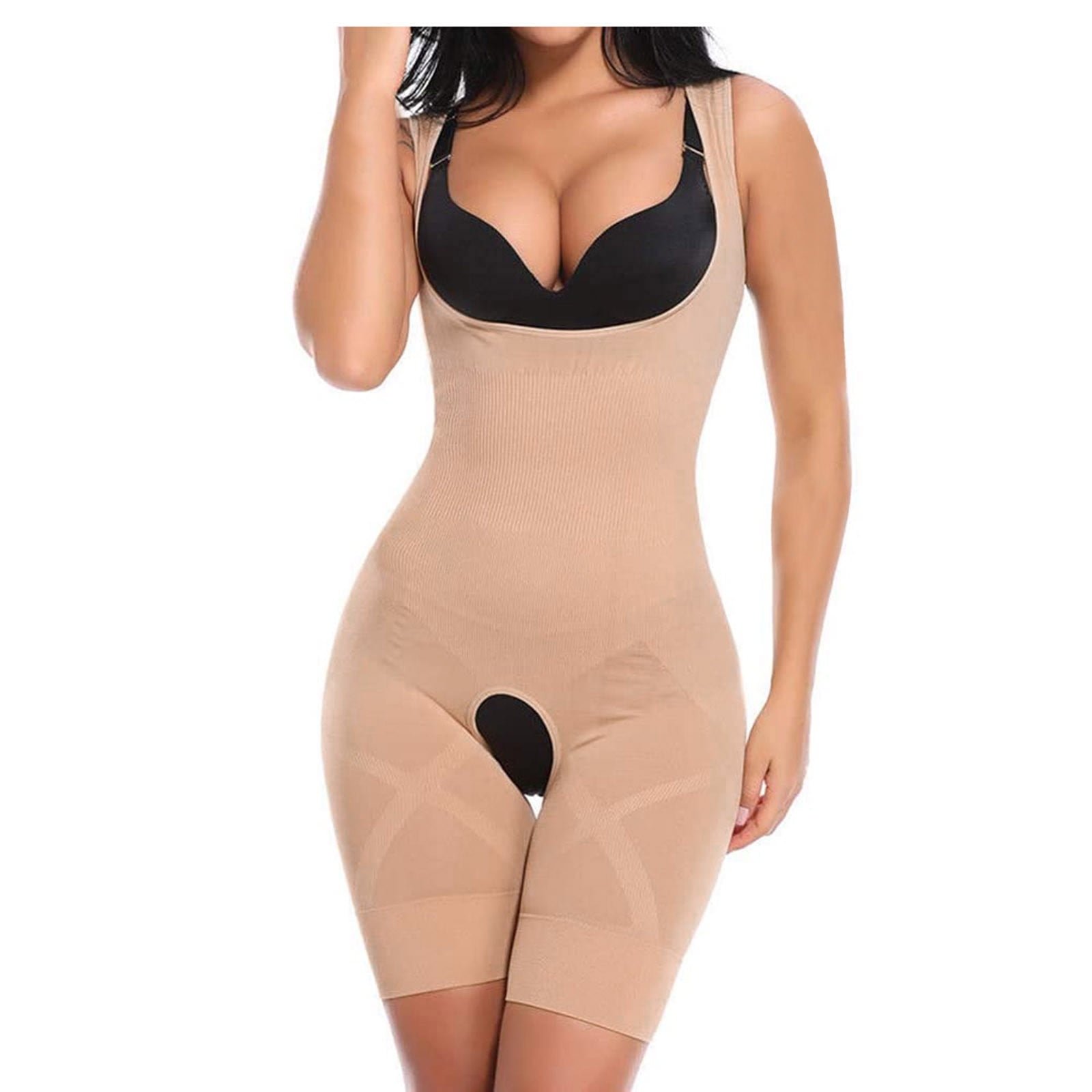 MRULIC lingerie for women Women's Shaping Waist Tights Slim One-Piece Belly  In Body Shapewear Bra Beige A + One size