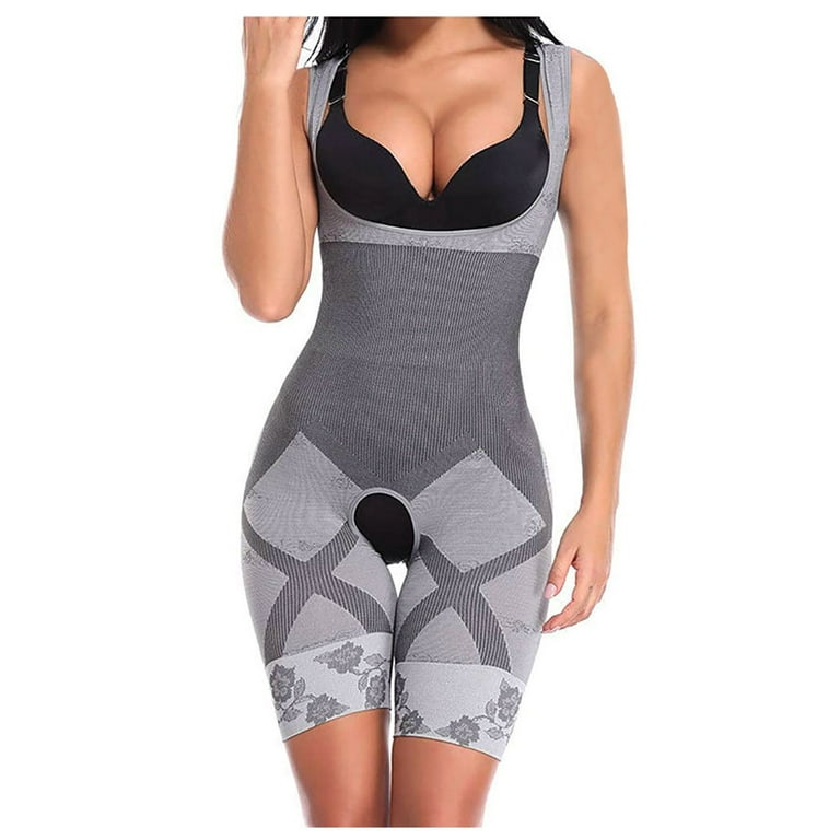 MRULIC lingerie for women Women's Shaping Waist Tights Slim One-Piece Belly  In Body Shapewear Bra Grey C + One size