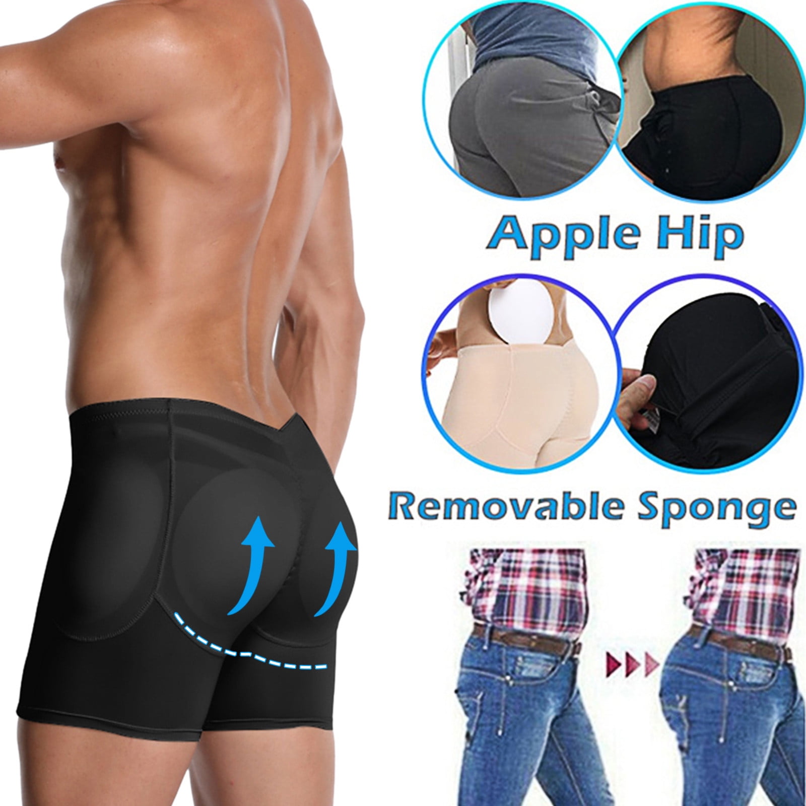 Color 3XL)Butt Shaping Underwear Elastic Sponge Soft Buttocks Lifting  Panties
