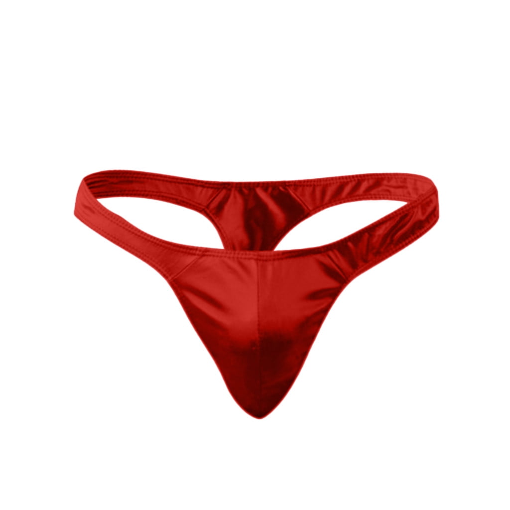 MRULIC mens underwear Panties Men's Comfortable Satin Underwear Men's  underwear Men underwear Red + One size 