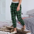 thumbnail image 1 of MRULIC pants for women Women's Plaid Printed Christmas Pants Casual Pants Pajama Pants Green + 3XL, 1 of 5