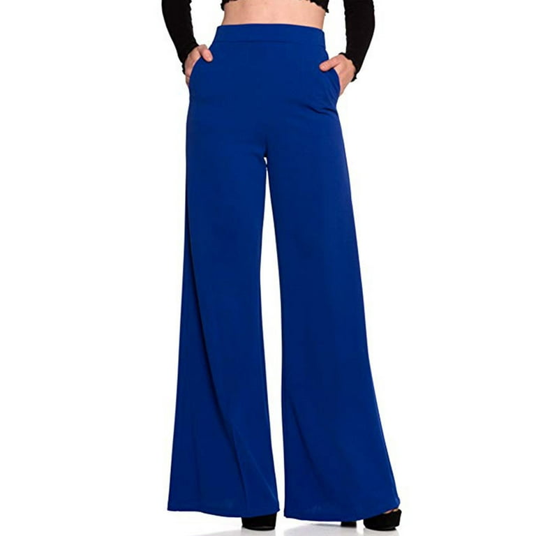 MRULIC pants for women Women's Waist Long Flowing Loose Trousers