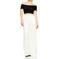 thumbnail image 1 of MRULIC pants for women Women's Waist Long Flowing Loose Trousers Wide Pants Palazzo Fashion Solid High Pants White + XXL, 1 of 1