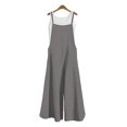 thumbnail image 1 of MRULIC pants for women Women's oversize bib trousers bib pants overalls jumpsuit romper summer trousers with straps Plus Size Pants Grey + 3XL, 1 of 3