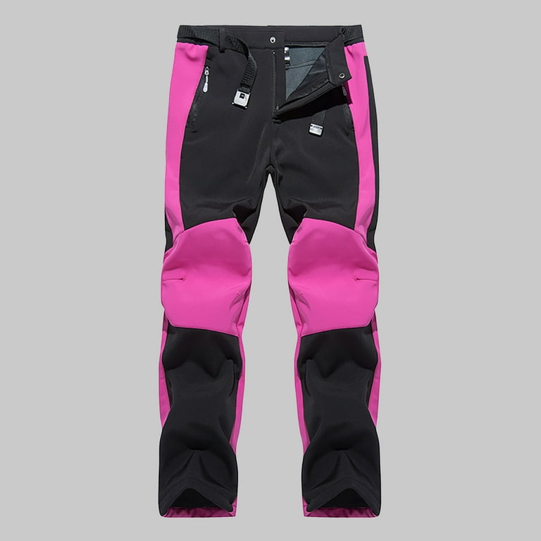MRULIC pants for women Womens Ski Snow Pants Waterproof Quick Dry  Lightweight Mountain Winter TrousersWomen's Casual Pants Hot Pink + XL