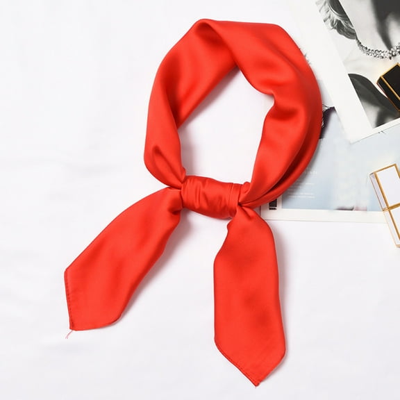 MRULIC scarfs for women Scarf Small Scarf Wind 70*70CM Small Scarf Silk Retro Simpled Small Decoration Women Scarf Seadscarf Scarf Red One size