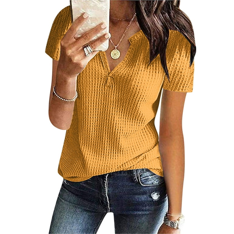 MRULIC Women's Tops Long Sleeve Casual V-Neck Zip Top Blouse Shirts T-Shirt  Tunic Print Casual Tops Basic Shirts Women Pullover : : Fashion