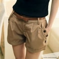 thumbnail image 1 of MRULIC shorts for women Women Fashion Solid England Style Mid Waist Casual Summer Shorts Pants Khaki + L, 1 of 9
